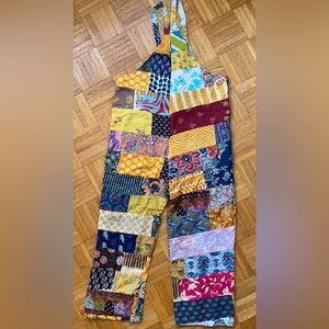 Kathmandu Imports Colorful Bohemian Patchwork Harem Jumpsuit Overalls OS NEW